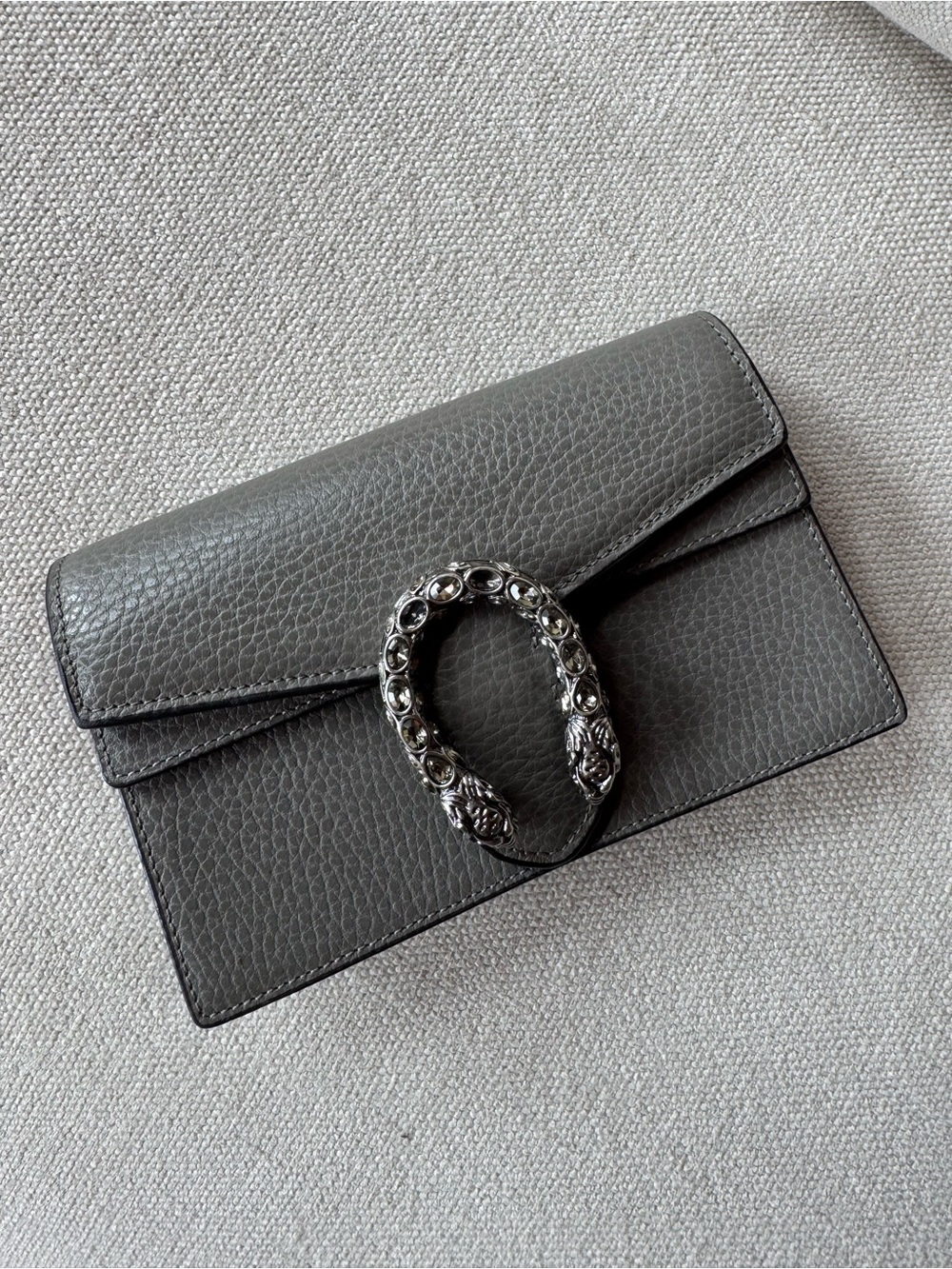 Gucci Dark Gray Leather Mini Dionysus Crossbody